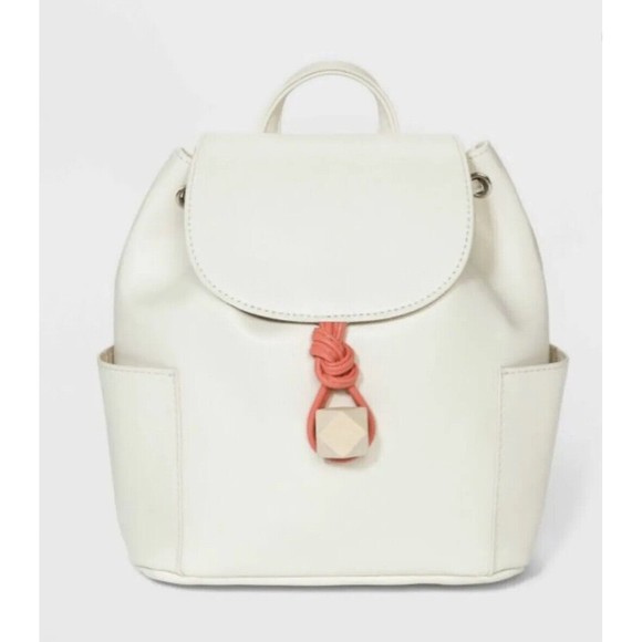 Wild Fable Mini Cream Backpack with Silver Hardware and Wooden Button Cl… - Picture 1 of 9